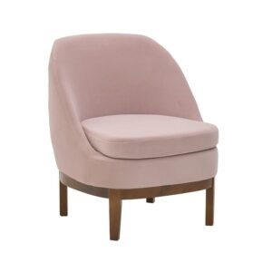 poltrona moderna velluto rosa