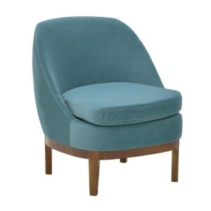 poltrona moderna velluto azzurro