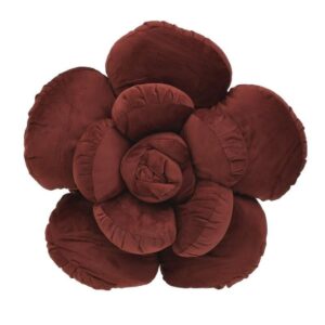 cuscino fiore velluto bordeaux