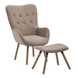 poltrona poggiapiedi beige