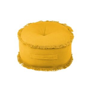 pouf giallo frange
