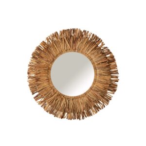 specchio naturale rotondo canna bambù