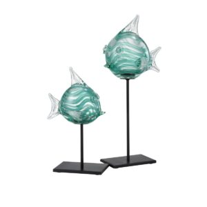 pesce struttura appoggio vetro verde