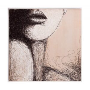 quadro 100x100 donna schizzo tela serigrafia stampa