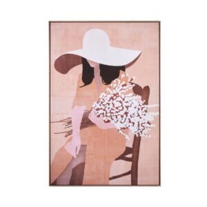 quadro donna cappello fiori