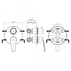 miscelatore doccia incasso con deviatore