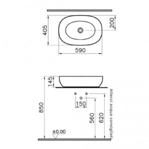 catino ovale outline cm 60