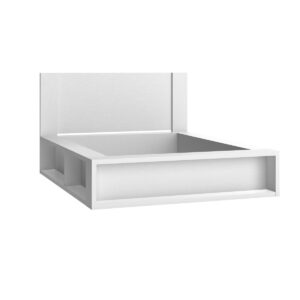 letto con libreria matrimoniale bianco