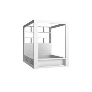 letto baldacchino scomparti bianco