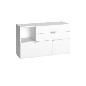 comò basso con cassetti bianco