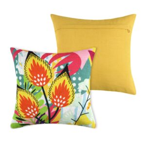 cuscino fantasia gialla jungle fiori