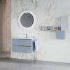 mobile bagno con lavabo blu pastello opaco