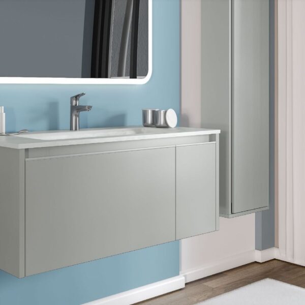 mobile sospeso con cassetto e lavabo