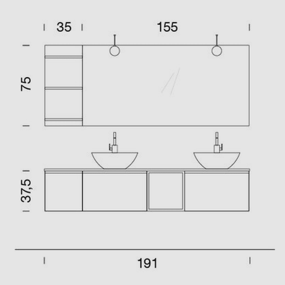 mobile bagno doppio con lavabi