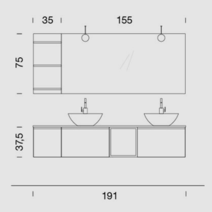 mobile bagno doppio con lavabi