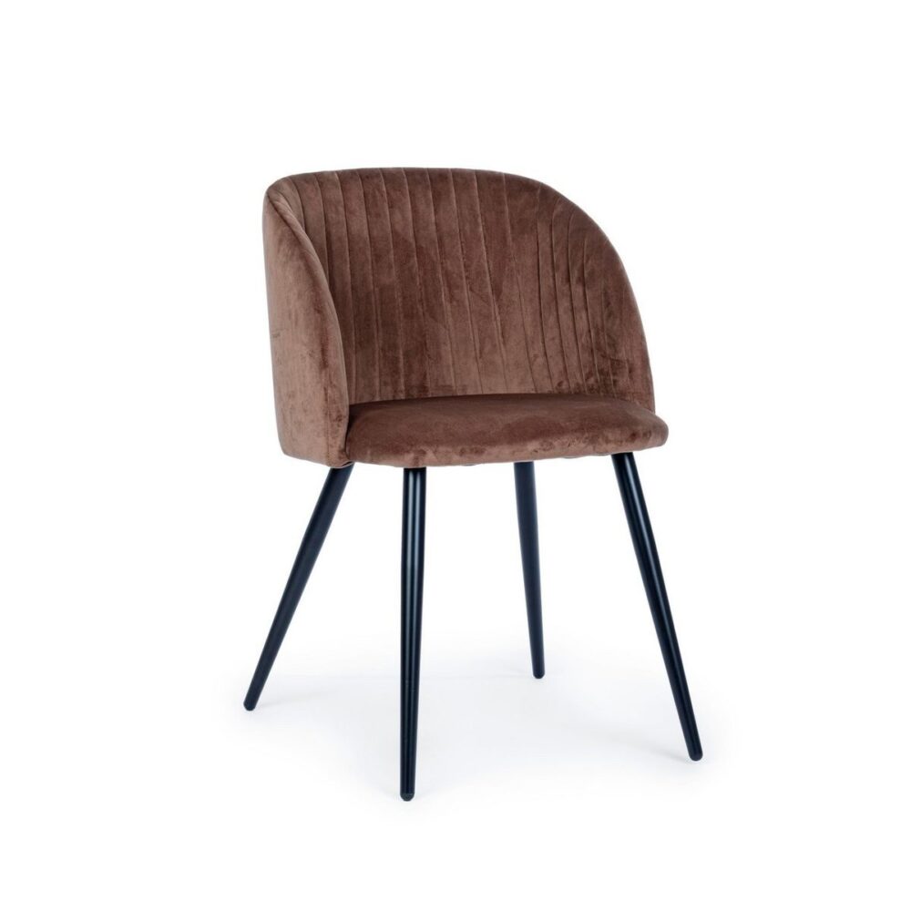 sedia velluto ruggine