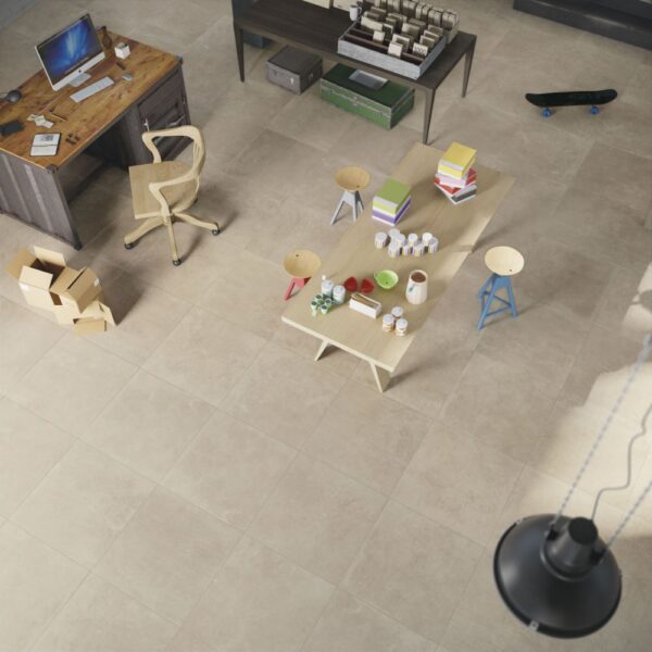 dhom - Pavimento effetto cemento ivory 80x80cm
