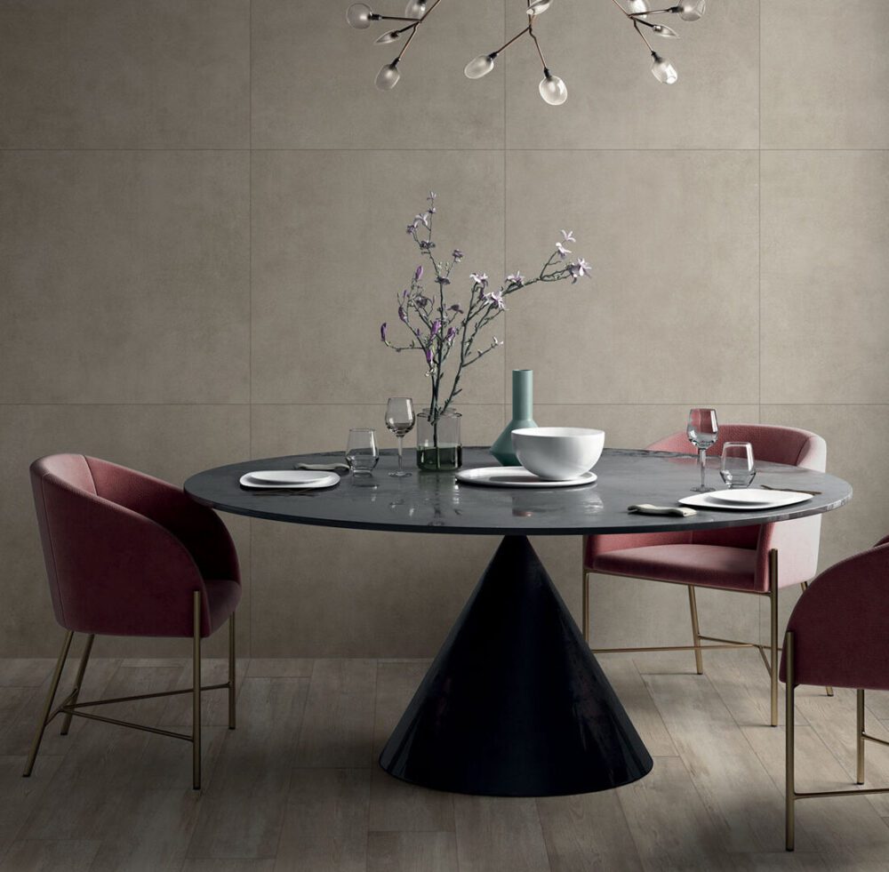 Pavimento effetto cemento taupe 80x80cm