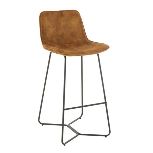 Sedia Bar Laurent Metallo/Tessuto Ocra