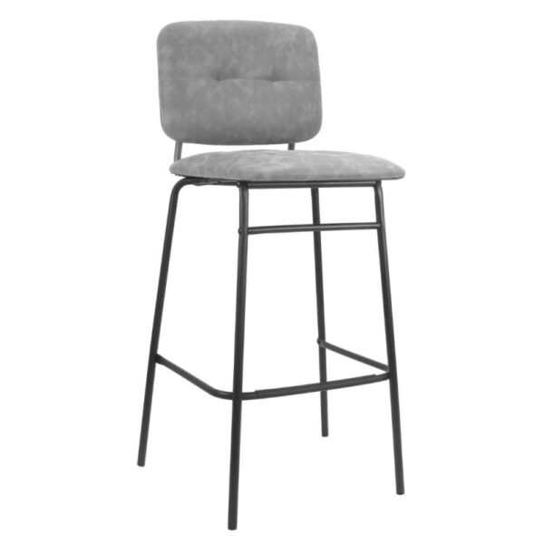 Sgabello Ross velluto grigio