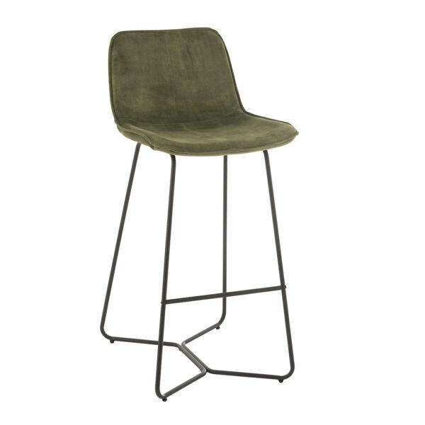 Sedia Bar Laurent Metallo/Tessuto Verde