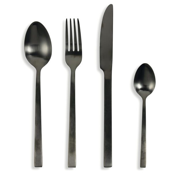 Set posate nero opaco 24 pz