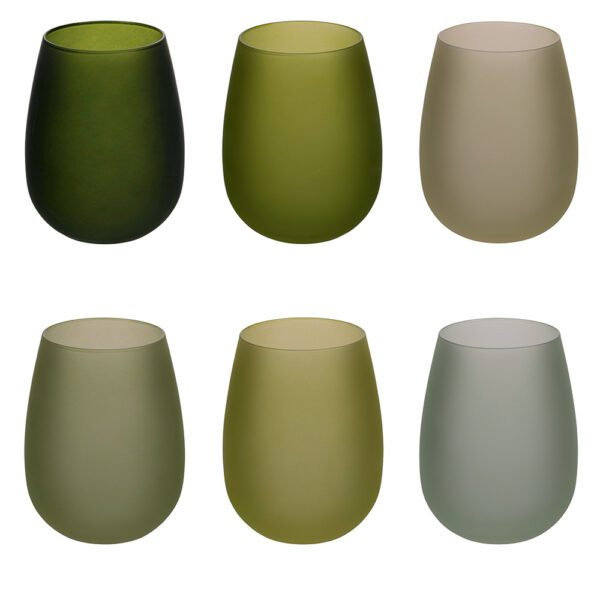 Bicchieri acqua Happy hour Greenery 6pz