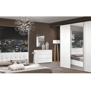 comò alice olmo con cassetti bianchi