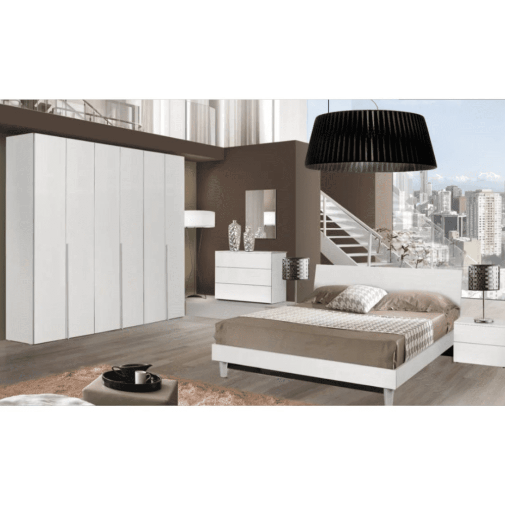Camera da letto matrimoniale Alice con armadio 6A bianca