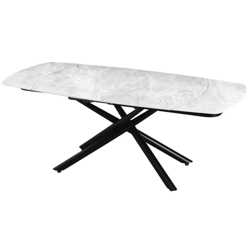 Tavolo Ryder allungabile bianco effetto marmo
