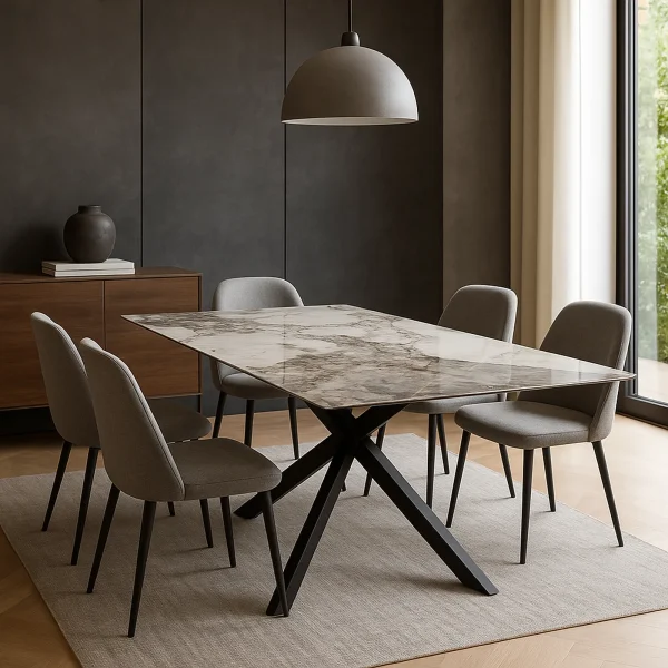 tavolo Becker ceramica effetto marmo