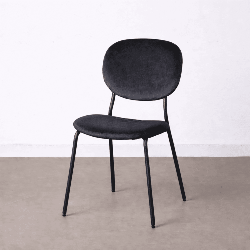 Sedia Silla Velluto Grigio antracite