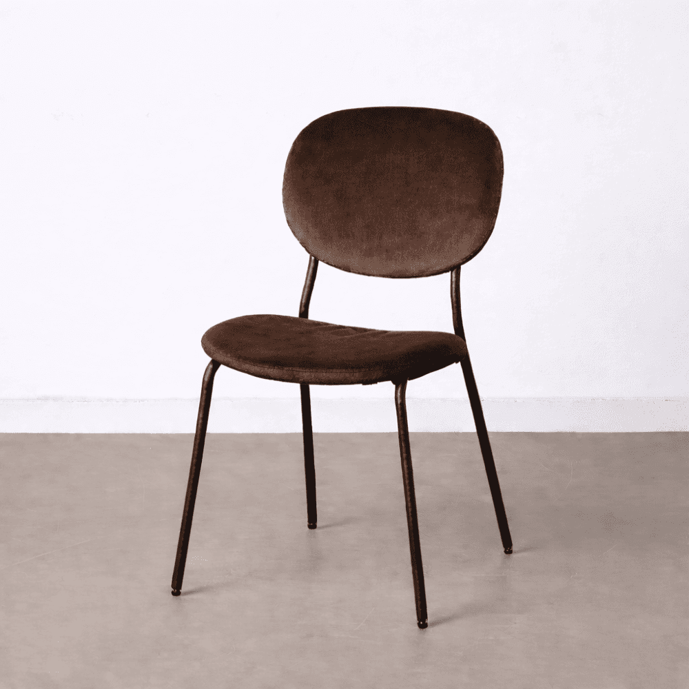 Sedia Silla Velluto Marrone