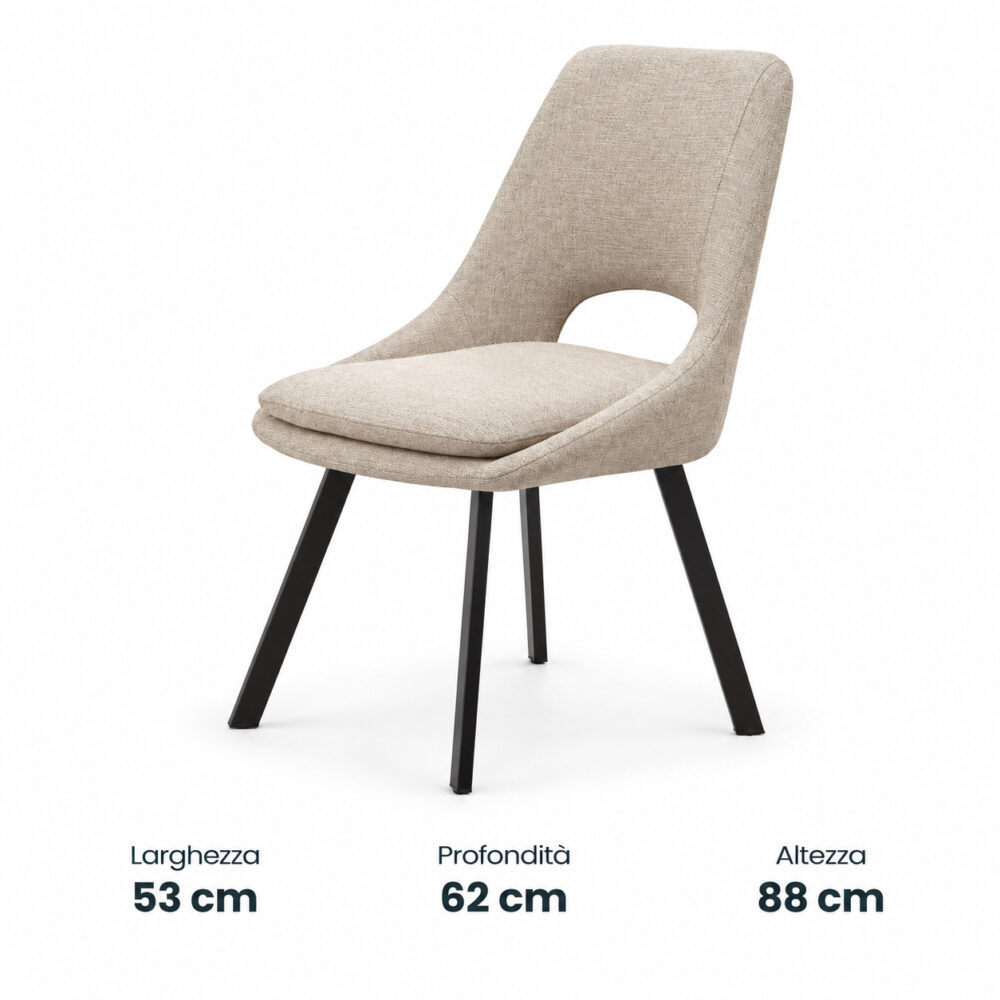 Sedia Manhattan in tessuto beige