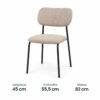 Sedia Philadelphia in tessuto beige