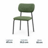 Sedia Philadelphia in tessuto verde