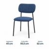 Sedia Philadelphia in tessuto blu