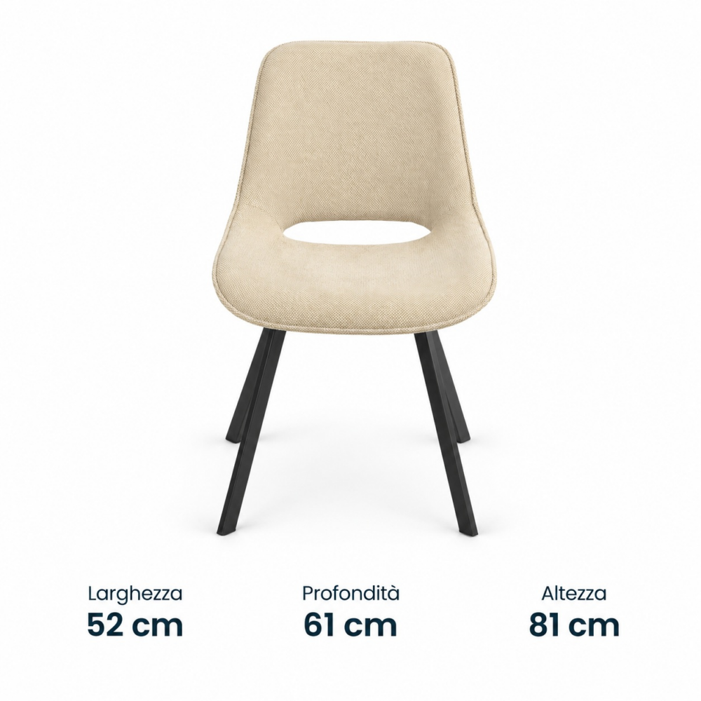 Sedia Venezia in tessuto beige