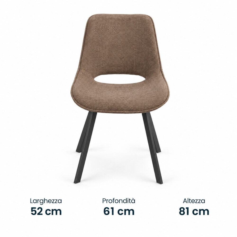 Sedia Venezia in tessuto beige