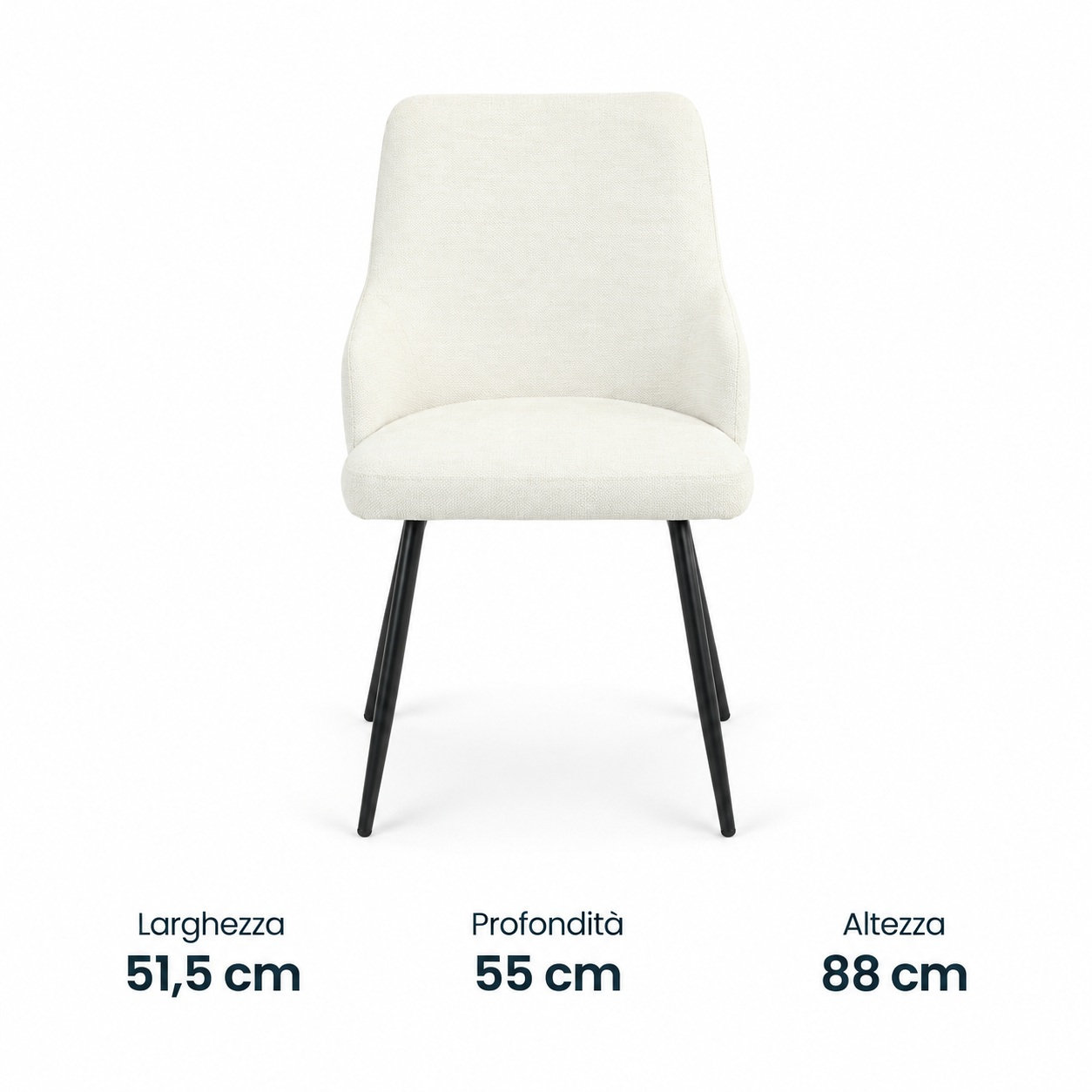 Sedia Milano in tessuto bianco
