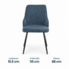 Sedia Milano in tessuto blu