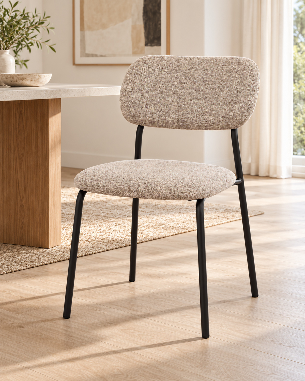Sedia Philadelphia in tessuto beige - immagine 2