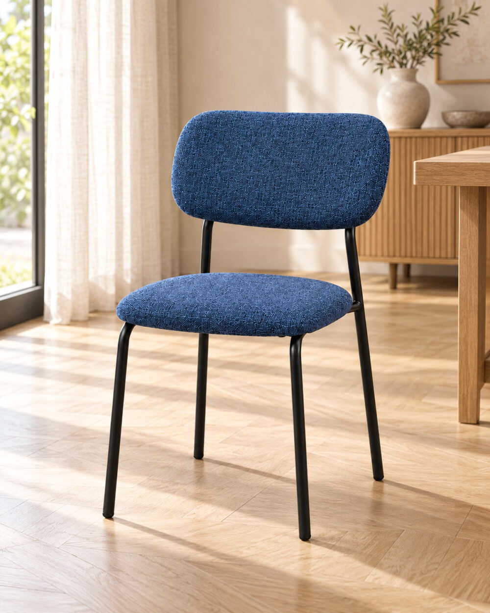 Sedia Philadelphia in tessuto blu - immagine 2