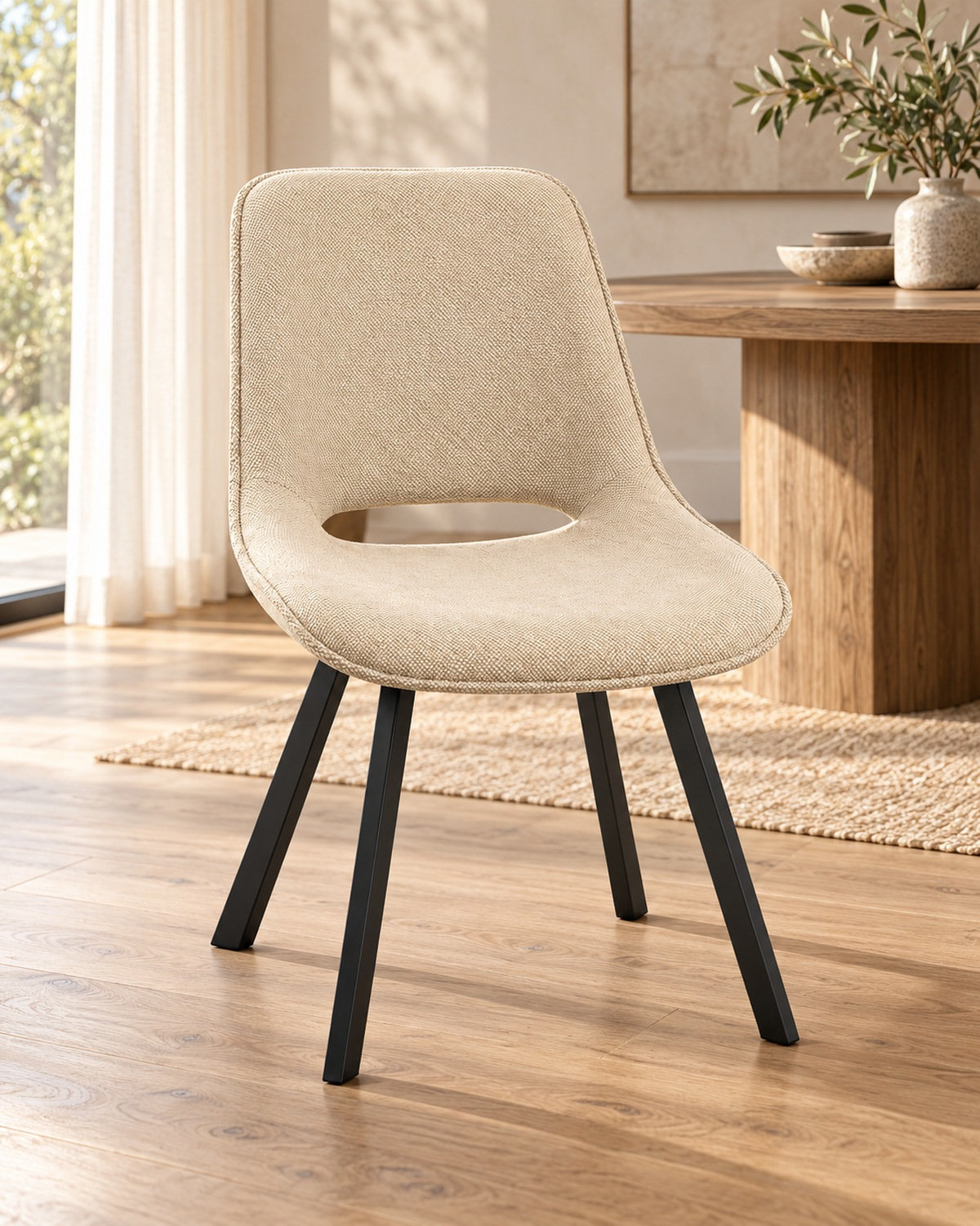 Sedia Venezia in tessuto beige