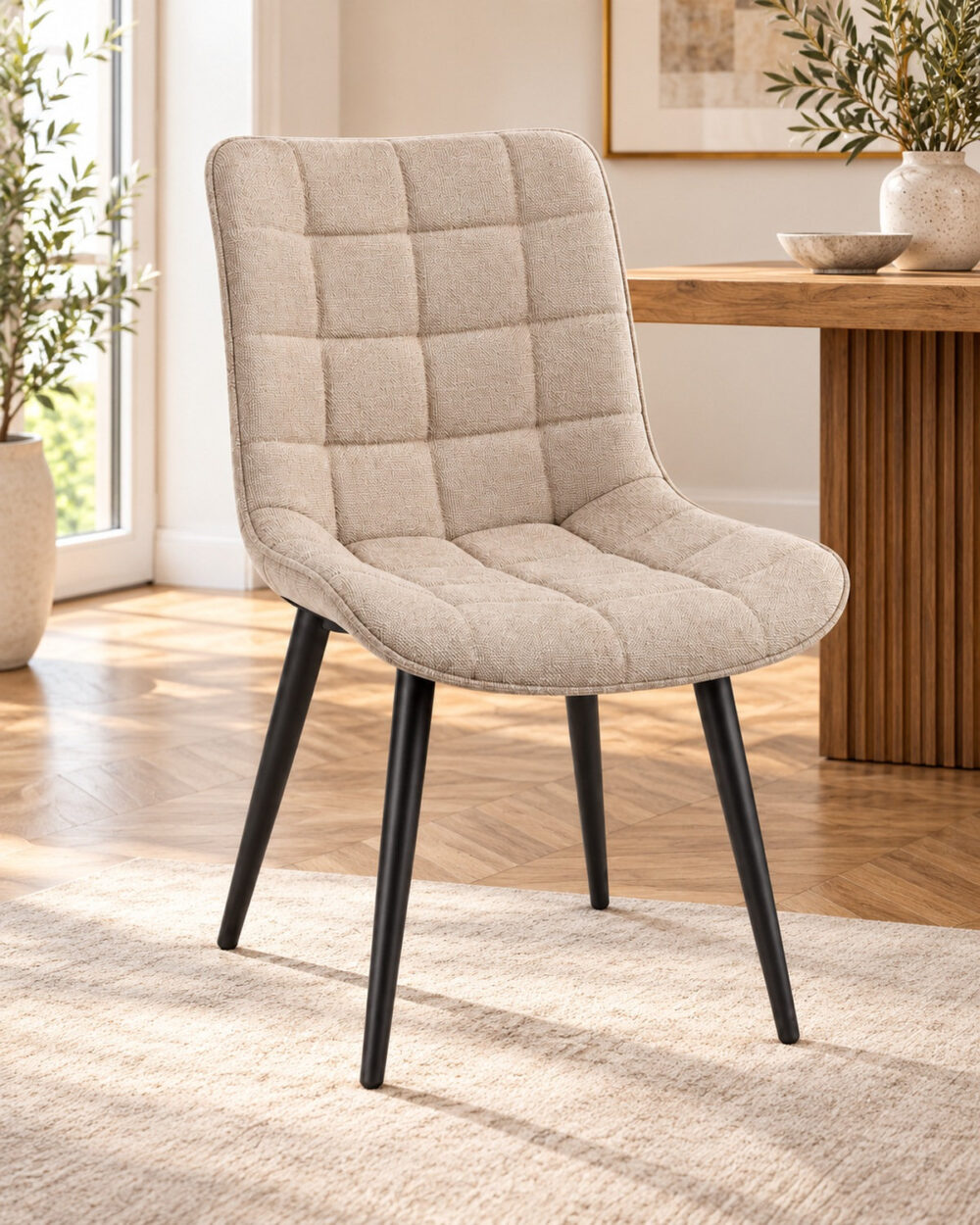 Sedia Firenze in tessuto beige