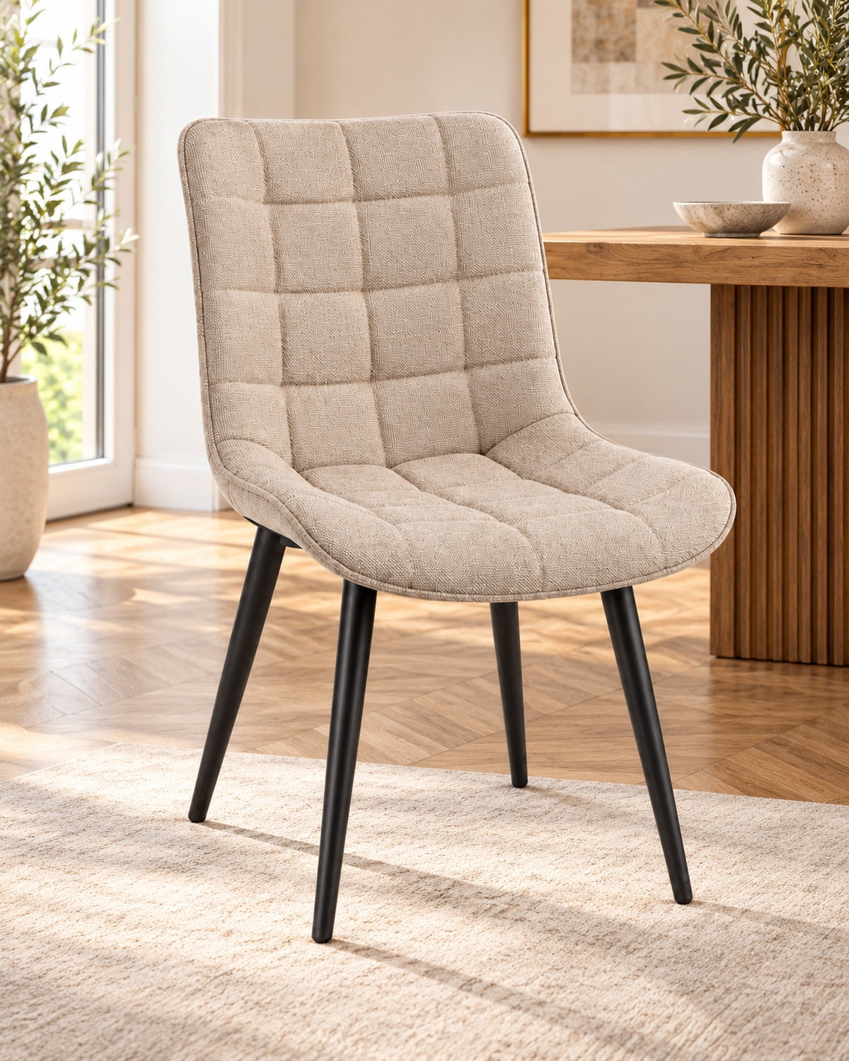 Sedia Firenze in tessuto beige