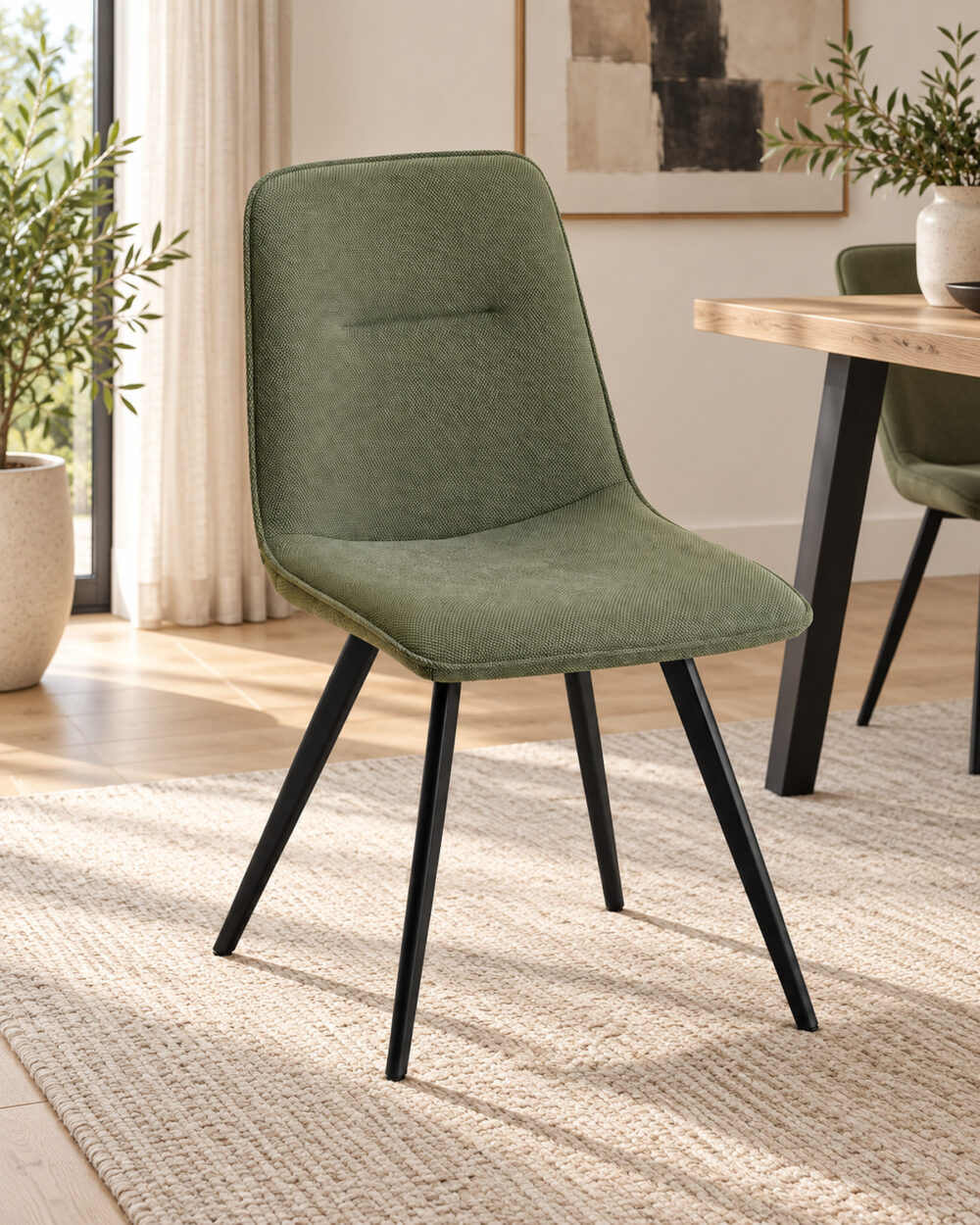 Sedia Carla in tessuto verde - immagine 2