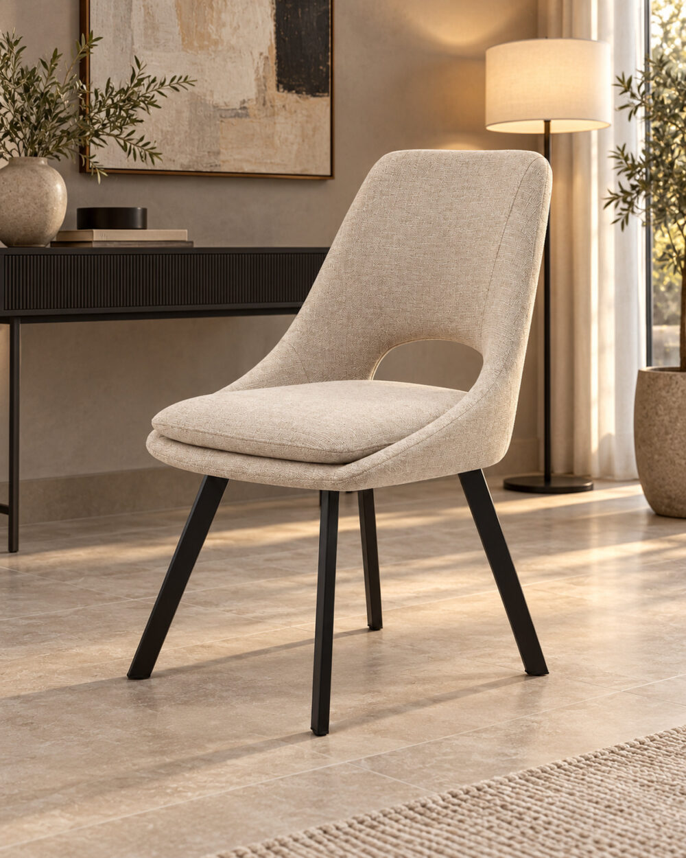 Sedia Manhattan in tessuto beige - immagine 3