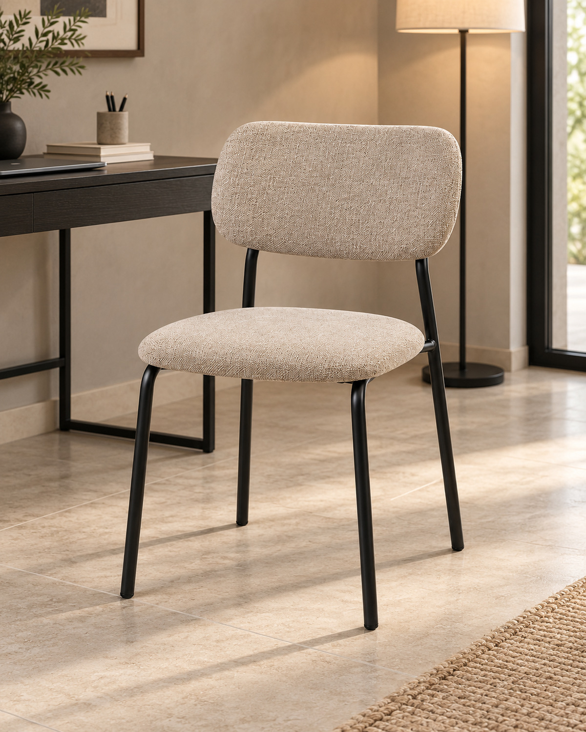 Sedia Philadelphia in tessuto beige - immagine 3