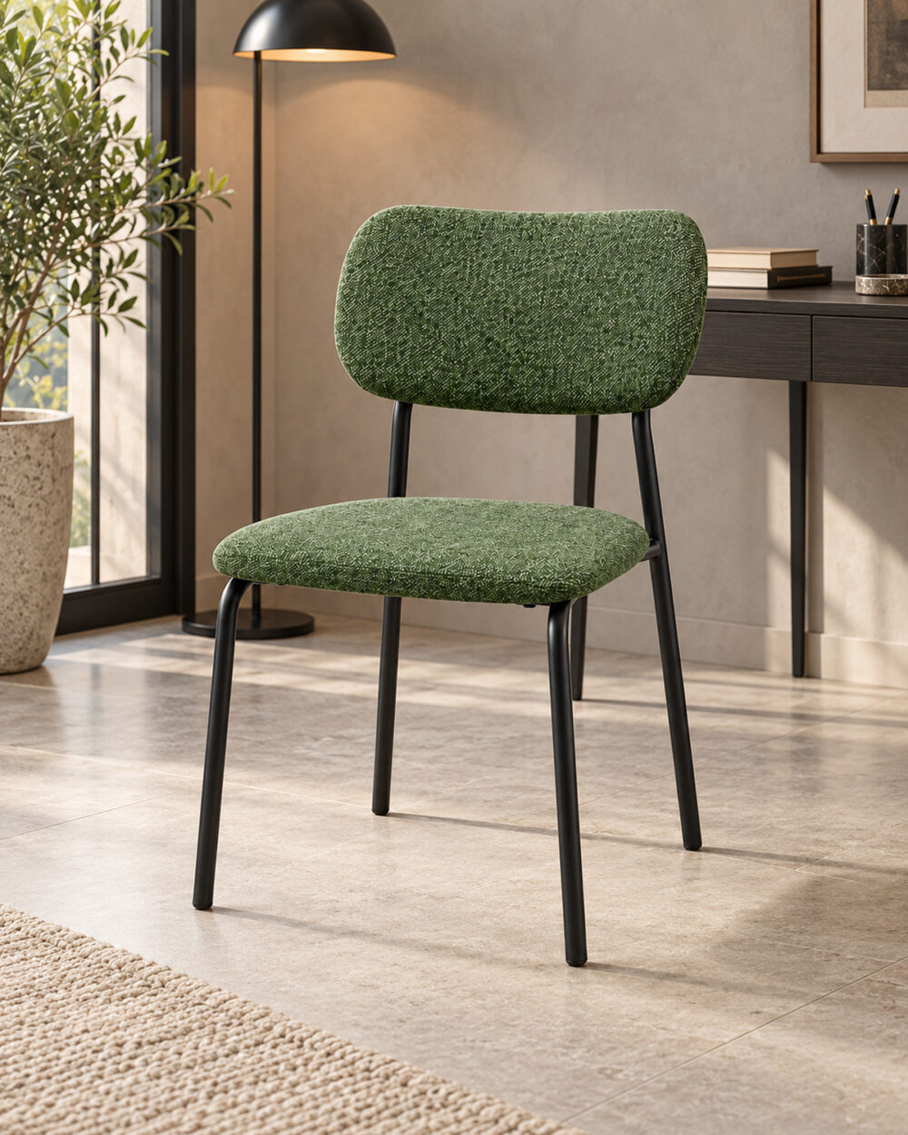 Sedia Philadelphia in tessuto verde - immagine 3